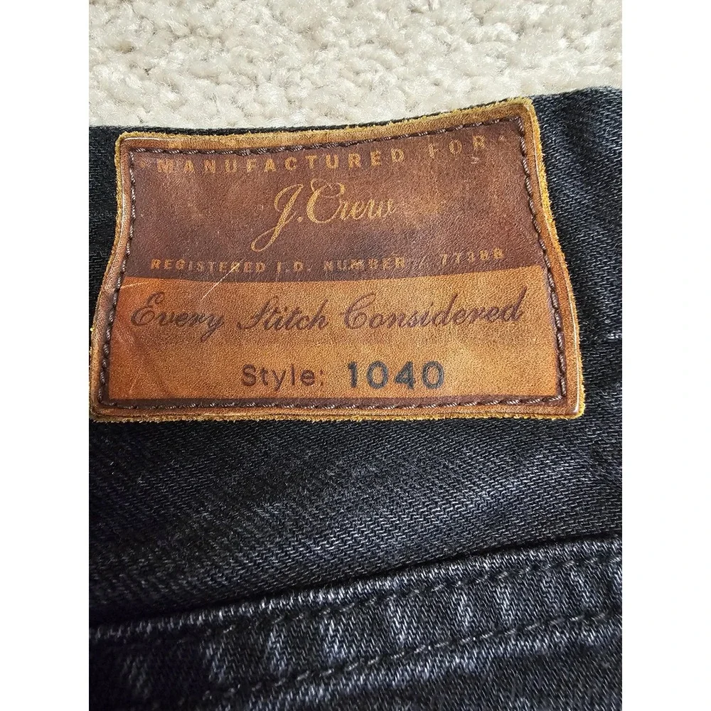 J.Crew 1040 Straight Fit Japanese Kaihara Denim Jeans Black 32x34 (31.5)